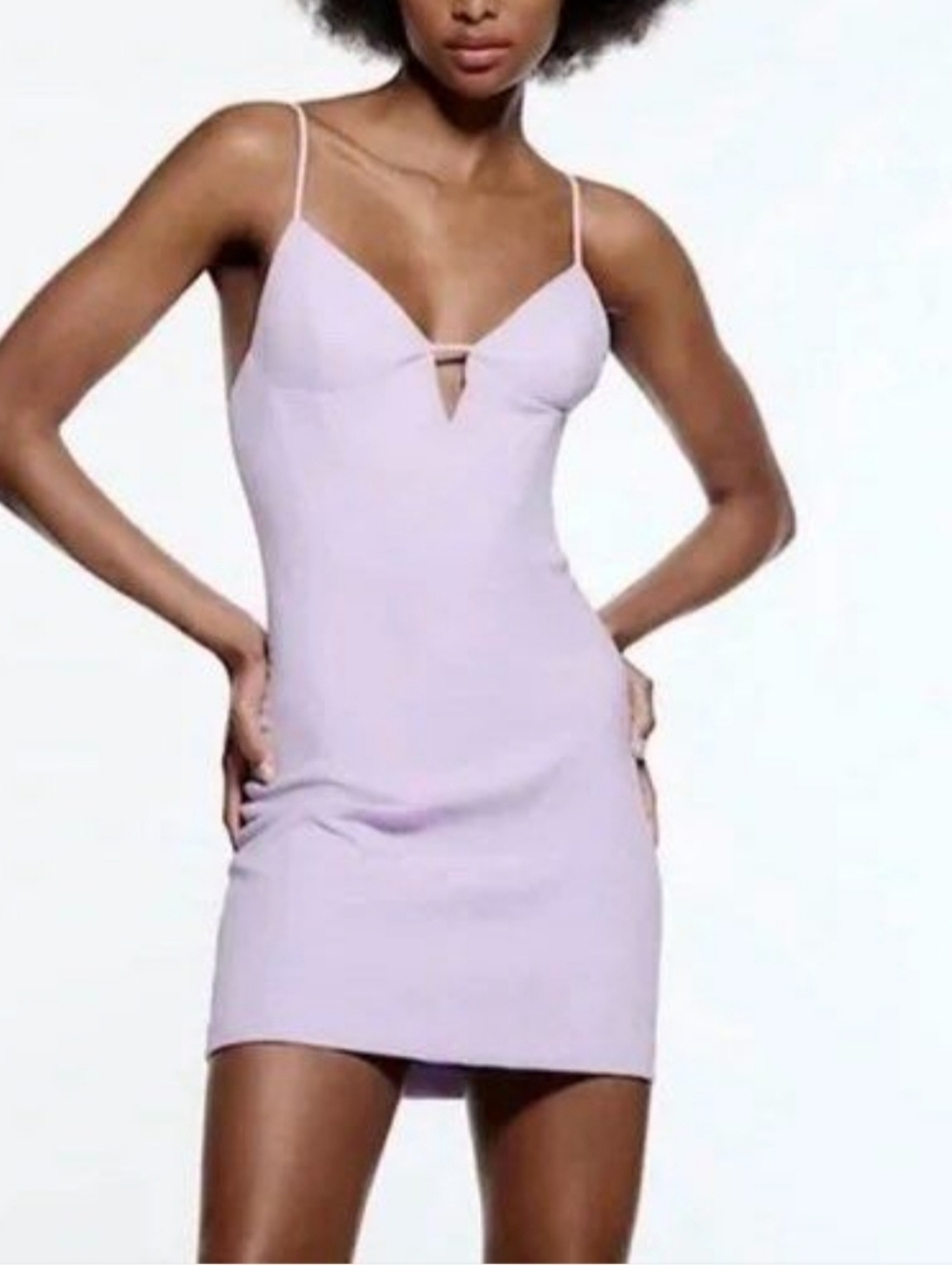 Zara Fitted V-Neck Dress